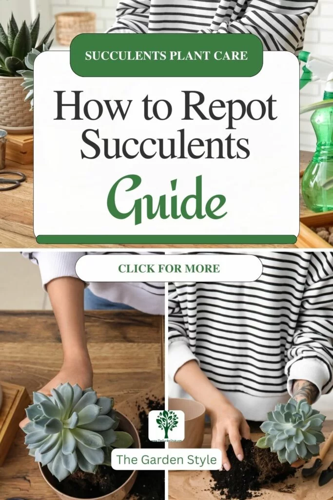 how to repot succulents pin