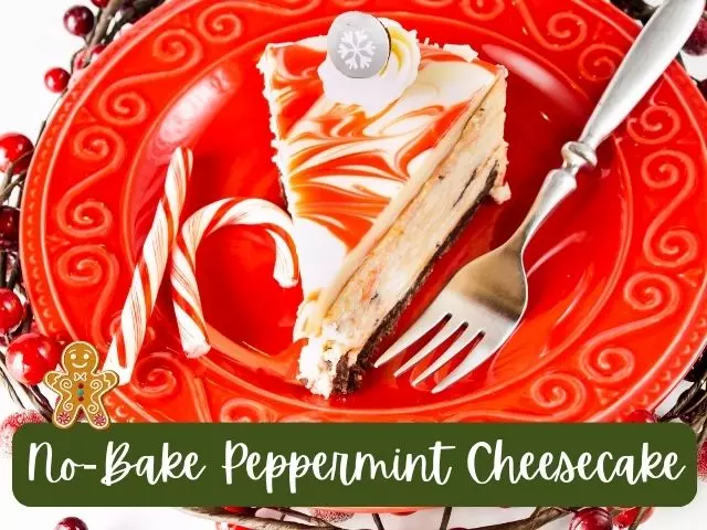easy Christmas dessert peppermint cheesecake 