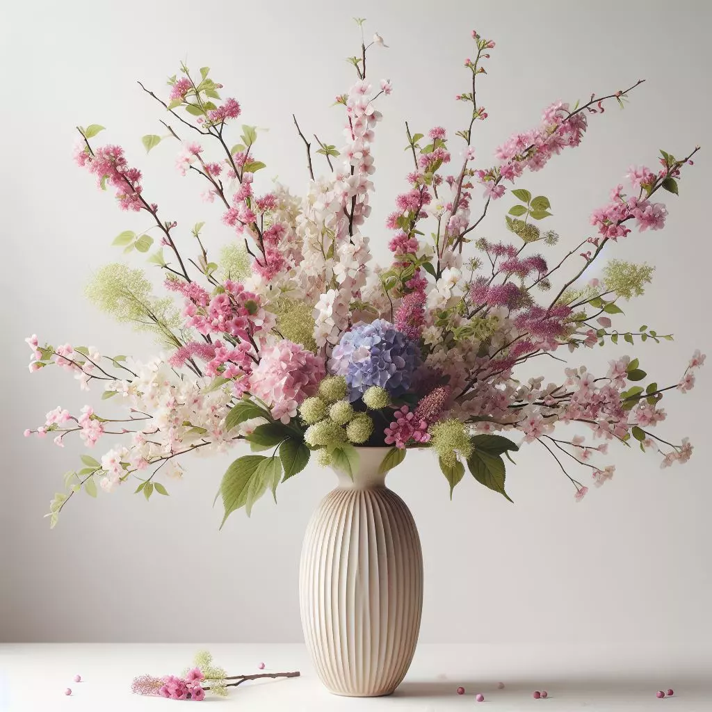 spring flower arrangement with lilacs
