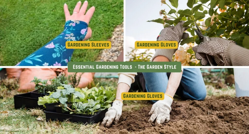gardening gloves and sleeves for caring when gardening