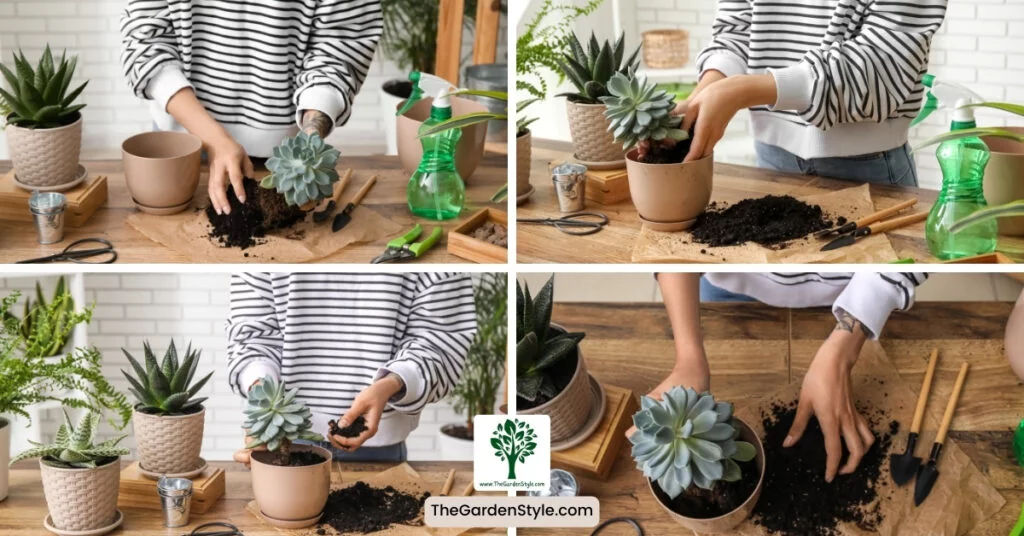 how to repot succulents step by step image