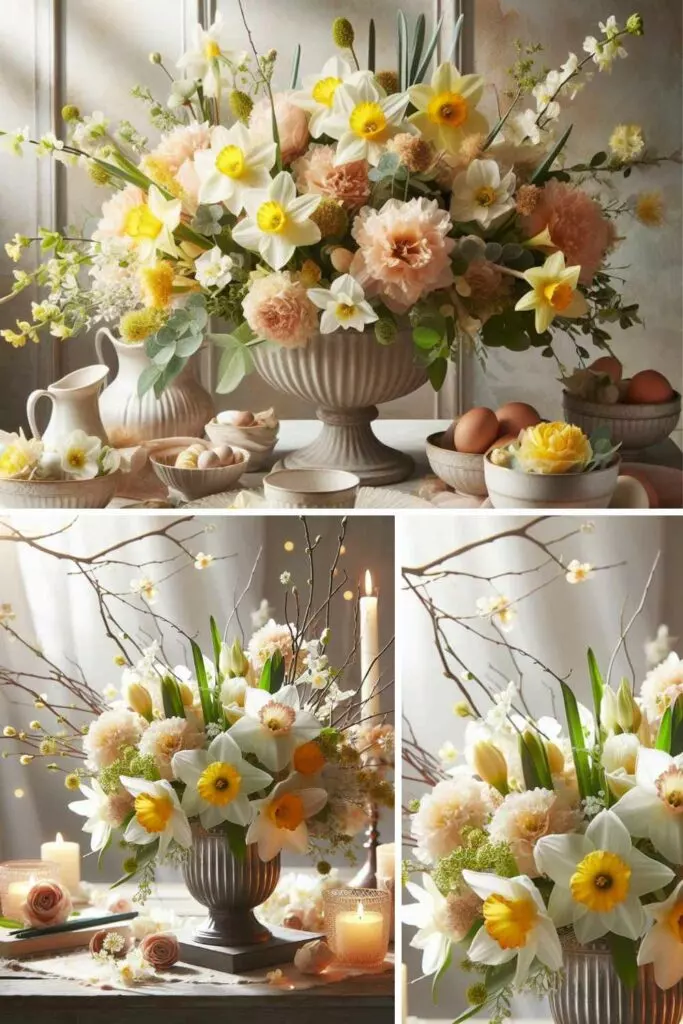 flower arrangement with daffodils