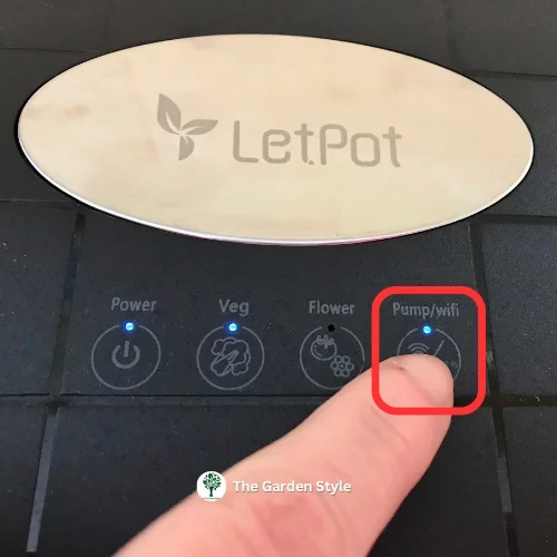 wifi button to pair letpot app and  hydroponic system